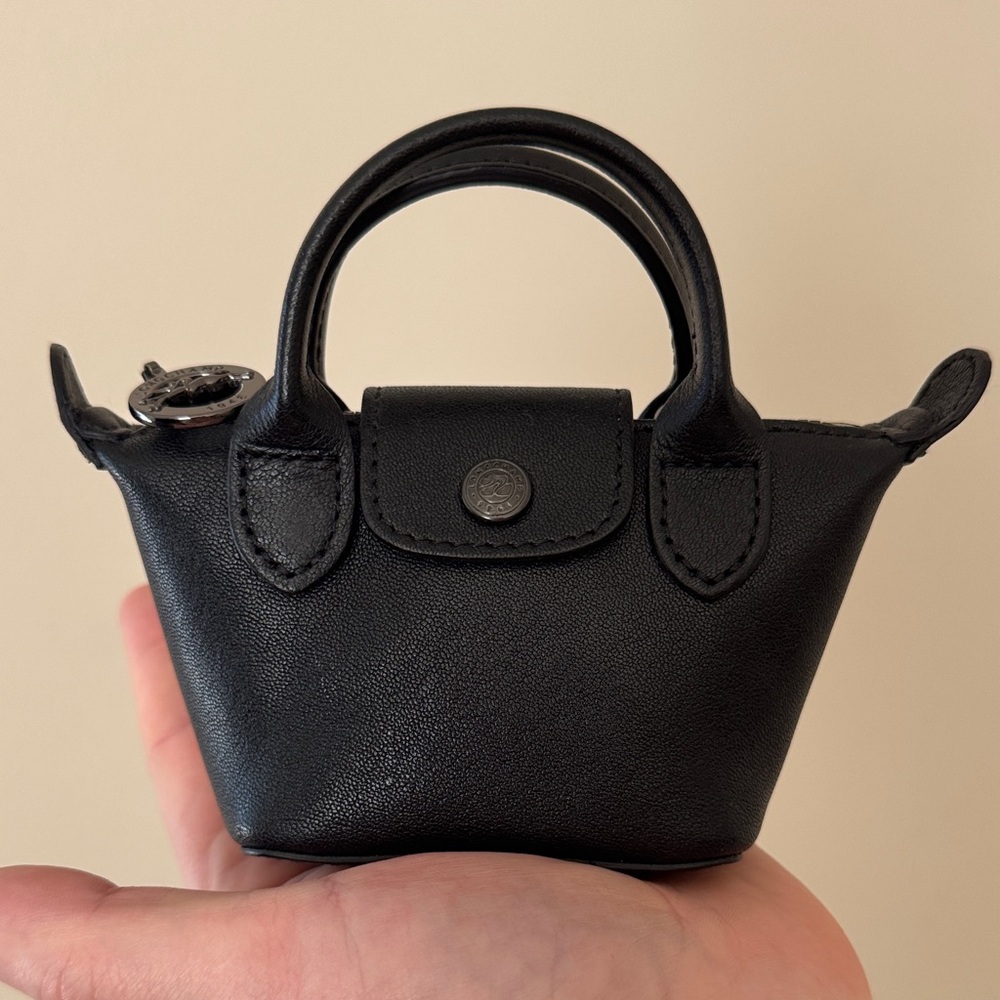 Longchamp black micro nano Le Pliage